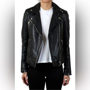 Museum Rebel Black Leather Jacket for Women